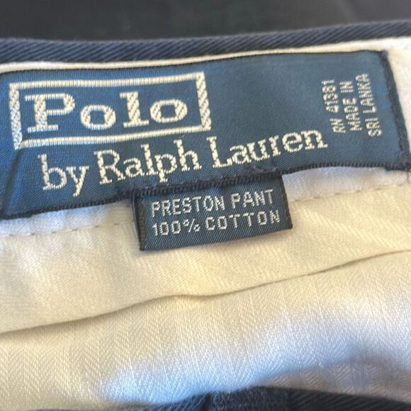 Vintage Polo by Ralph Lauren Preston Pant size 31/30 100% Cotton Navy Blue - Picture 7 of 10